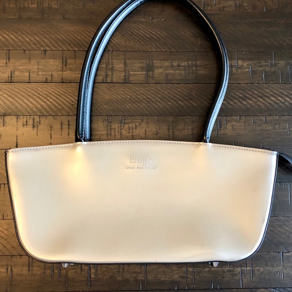 BEIJO Champaign Color Patent Leather Handbag Purse